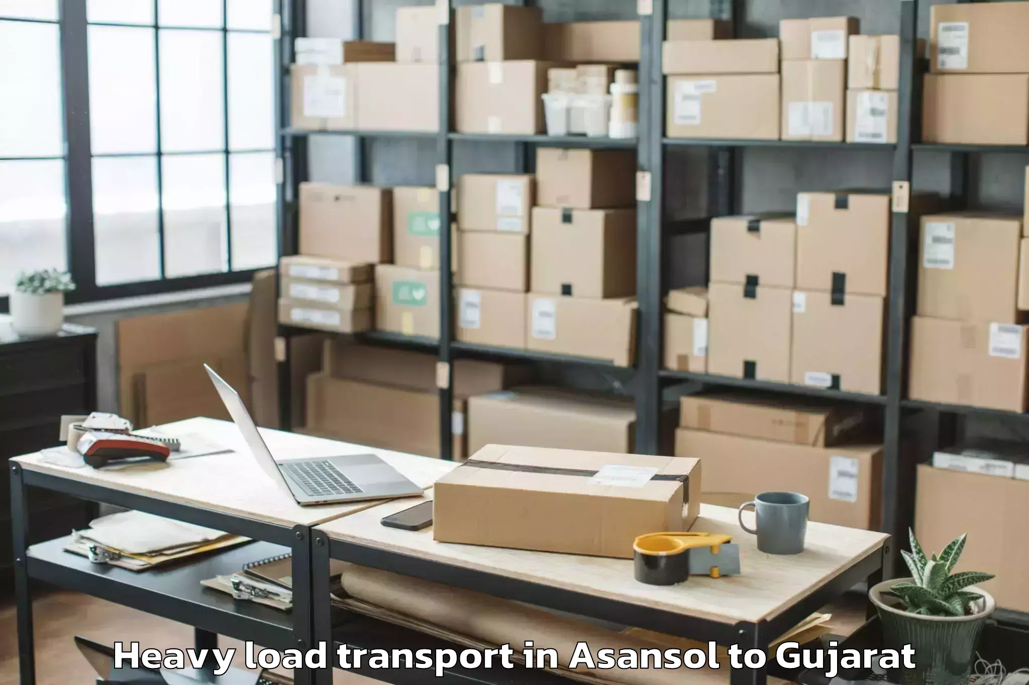 Easy Asansol to Jhagadia Heavy Load Transport Booking